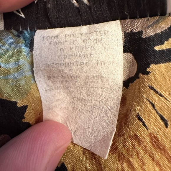 Jeri Marque 80s VTG Colorful Satin Floral Art Deco Button Down Blouse Size 14 - Picture 10 of 10